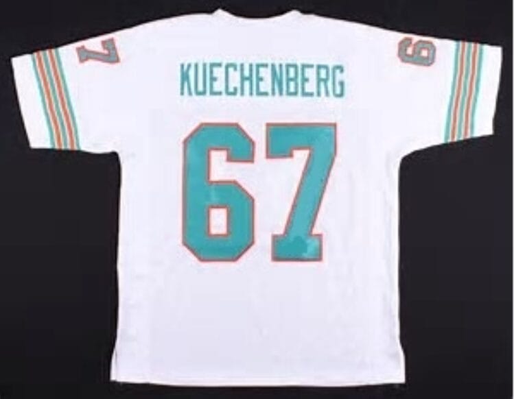 Bob Kuechenberg Jersey Miami Dolphins Custom Throwback Football White