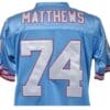 Bruce Matthews Jersey Houston Oilers Custom Throwback Football Blue