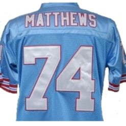 Bruce Matthews Jersey Houston Oilers Custom Throwback Football Blue