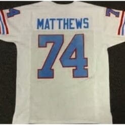 Bruce Matthews Jersey Houston Oilers Custom Throwback Football White
