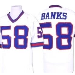 Carl Banks Jersey New York Giants Custom Throwback Football White Blue Number