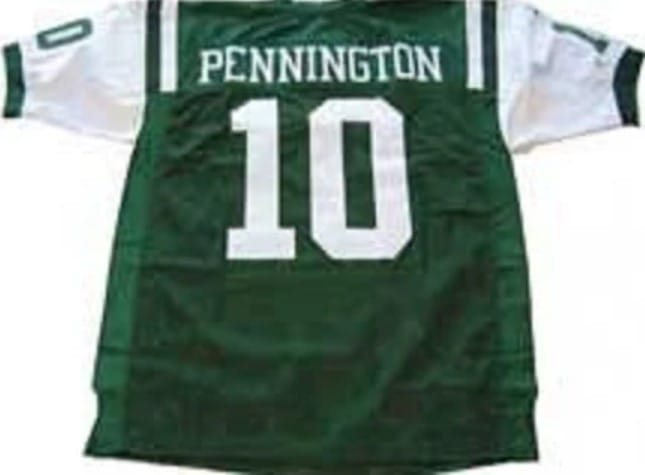 Chad Pennington Jersey New York Jets Custom Throwback Football Green