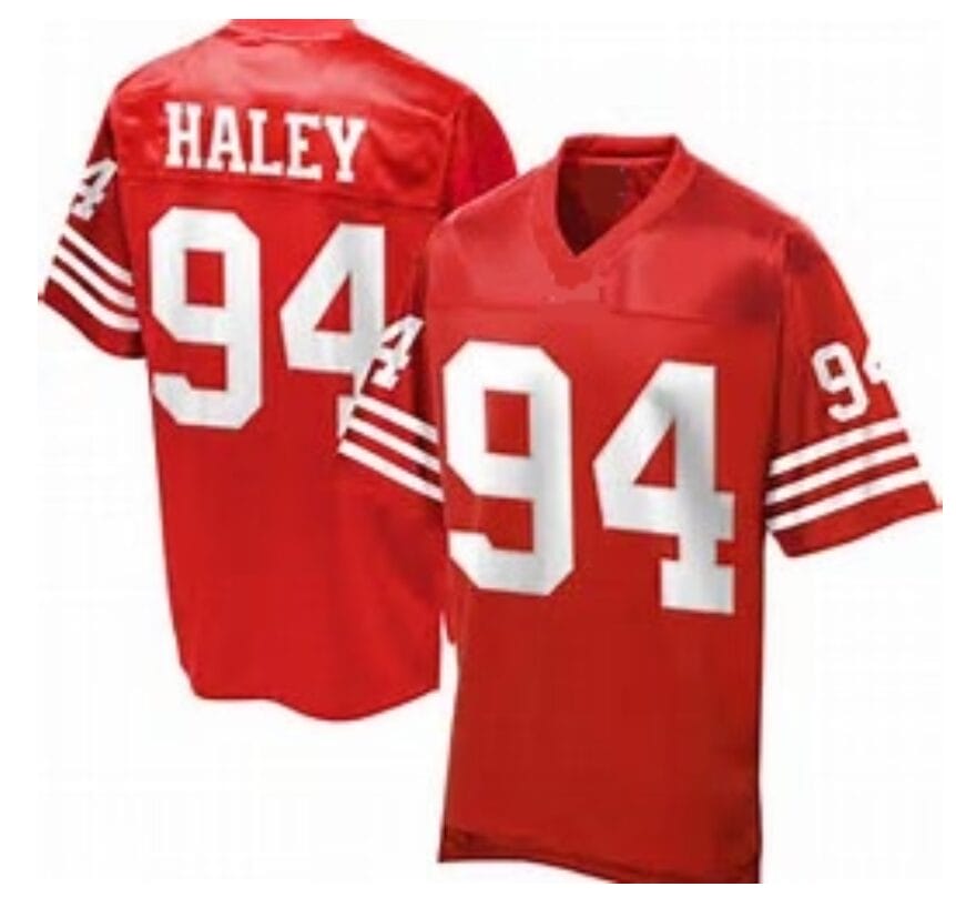 Charles Haley Jersey San Francisco 49ers Custom Throwback Football
