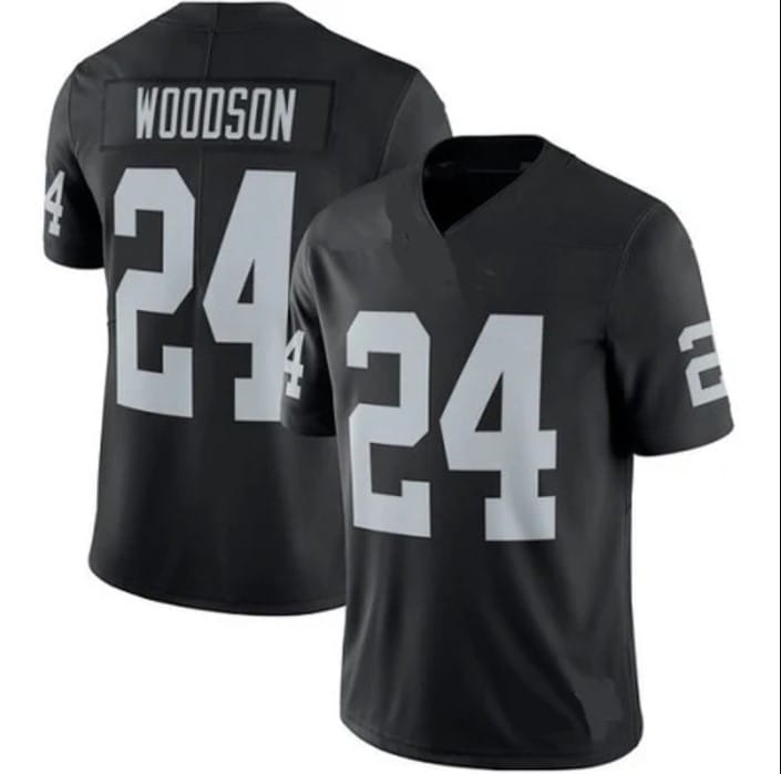 Charles Woodson Jersey Oakland Raiders Custom Throwback Football Black