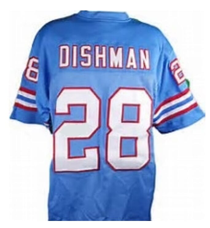 Chris Dishman Jersey Houston Oilers Custom Throwback Football