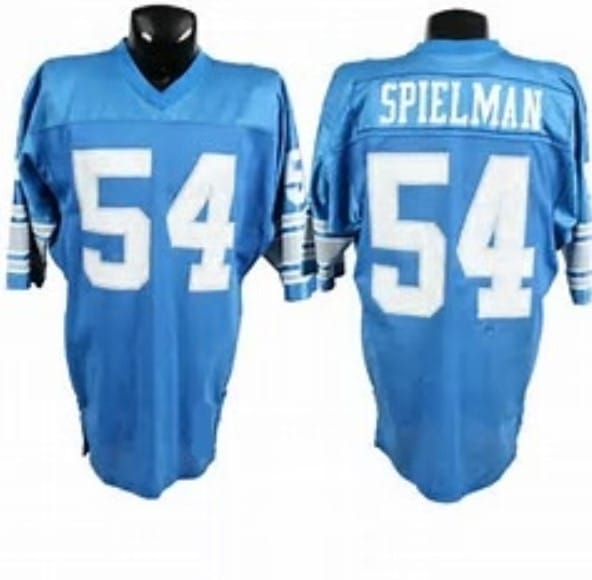 Chris Spielman Jersey Detroit Lions Custom Throwback Football Blue