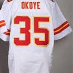Christian Okoye Jersey Kansas City Chiefs Custom Throwback Football White