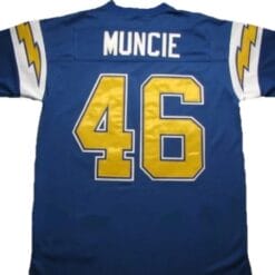 Chuck Muncie Jersey San Diego Chargers Custom Throwback Football Blue