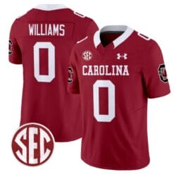 Debo Williams Jersey #0 South Carolina Gamecocks Football 1980 Throwback Vapor Limited SEC Patch Garnet