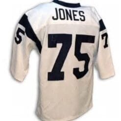 Deacon Jones Jersey Los Angeles Rams Custom Throwback Football White