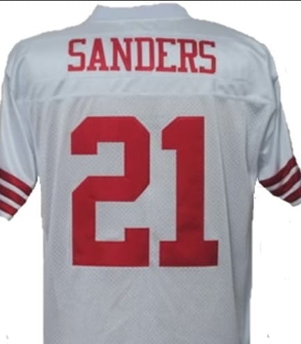 Deion Sanders Jersey 1994 San Francisco 49ers Custom Throwback Football White