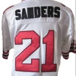 Deion Sanders Jersey Atlanta Falcons White Custom Throwback Football White