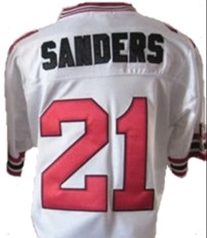 Deion Sanders Jersey Atlanta Falcons White Custom Throwback Football White