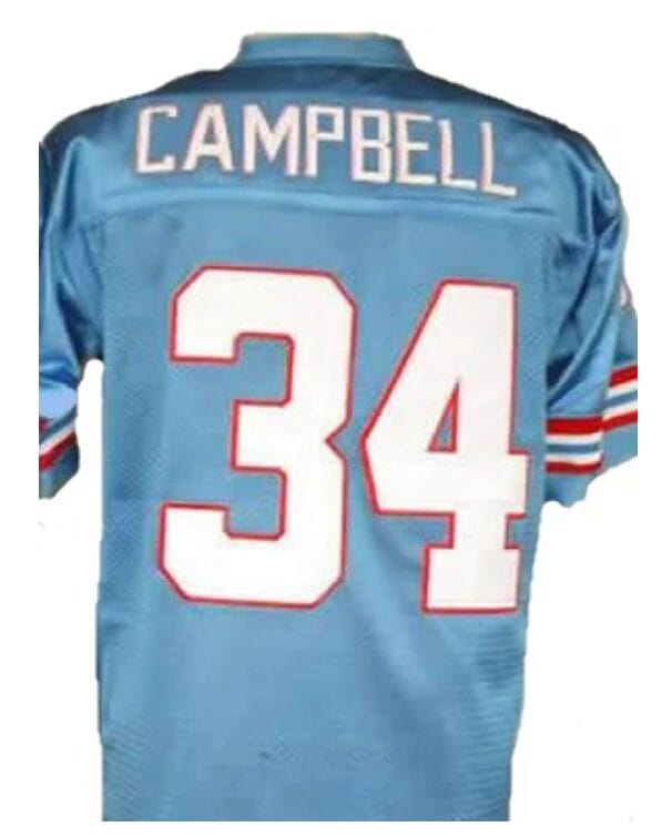 Earl Campbell Jersey Houston Oilers Custom Throwback Football Blue