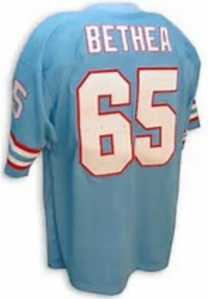 Elvin Bethea Jersey Houston Oilers Custom Throwback Football Blue