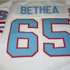 Elvin Bethea Jersey Houston Oilers Custom Throwback Football White