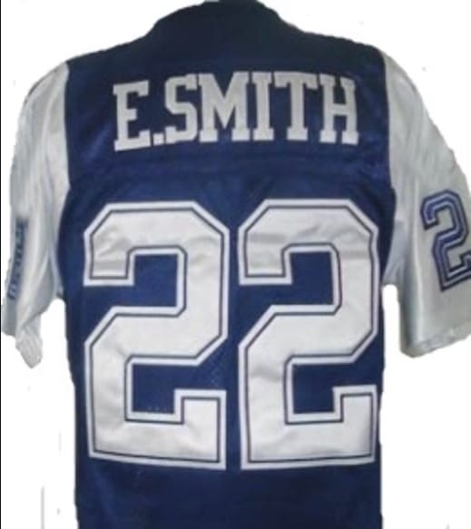 Emmit Smith Jersey Dallas Cowboys Custom Throwback Football Blue White