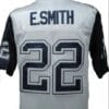 Emmit Smith Jersey Dallas Cowboys Custom Throwback Football White Blue Sleeves