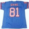 Ernest Givins Jersey Houston Oilers Custom Throwback Football Blue