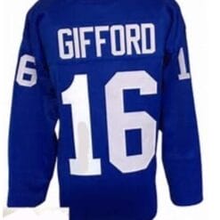 Frank Gifford Jersey Vintage Style New York Giants Long Sleeve Custom Throwback Football Blue