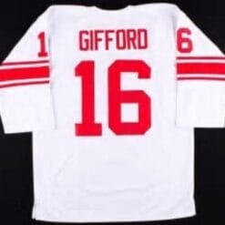 Frank Gifford Jersey Vintage Style New York Giants Long Sleeve Custom Throwback Football White