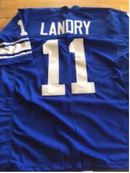 Greg Landry Jersey Detroit Lions Custom Throwback Football Blue