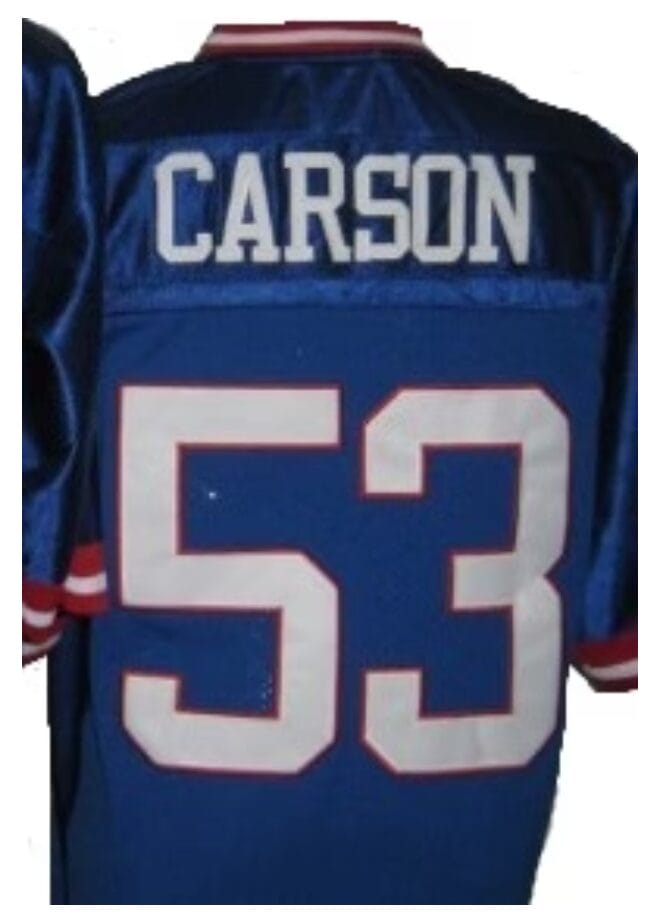 Harry Carson Jersey New York Giants Custom Throwback Football Blue