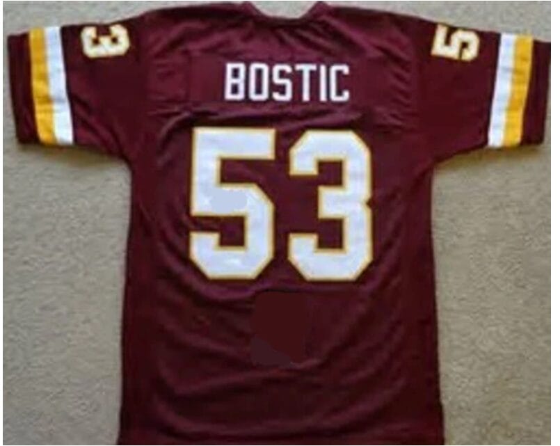 Jeff Bostic Jersey Washington Redskins Custom Throwback Football Burgandy