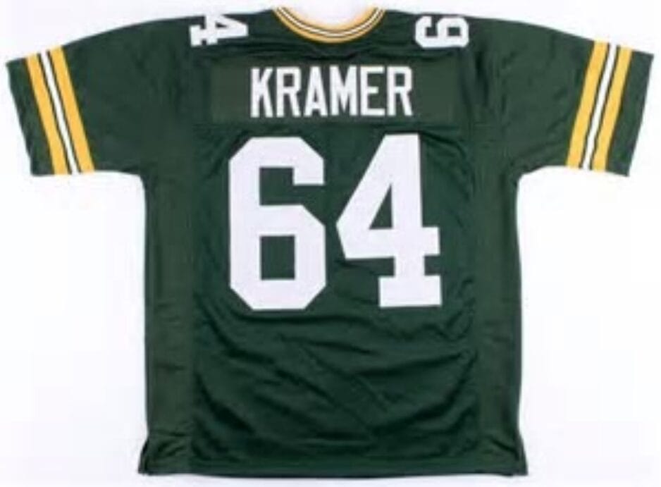 Jerry Kramer Jersey Green Bay Packers Custom Throwback Football Green