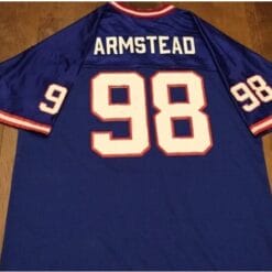 Jessie Armstead Jersey New York Giants Custom Throwback Football Blue Red White Trim