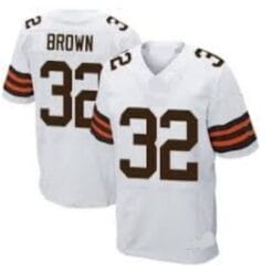 Jim Brown Jersey Cleveland Browns Custom Throwback Football White