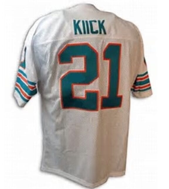 Jim Kiick Jersey Miami Dolphins Custom Throwback Football White