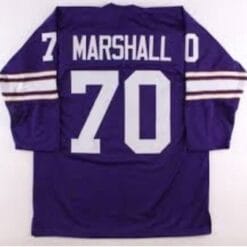 Jim Marshall Jersey Minnesota Vikings Long Sleeve Vintage Style Custom Throwback Football Purple
