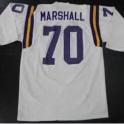 Jim Marshall Jersey Minnesota Vikings Long Sleeve Vintage Style Custom Throwback Football White