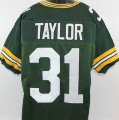 Jim Taylor Jersey Green Bay Packers Custom Throwback Football Green