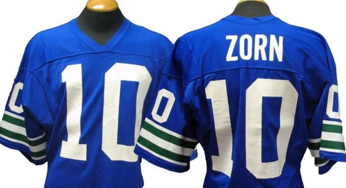 Jim Zorn Jersey Seattle Seahawks Custom Throwback Football Blue