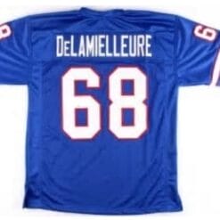 Joe DeLamielleure Jersey Buffalo Bills Custom Throwback Football Blue