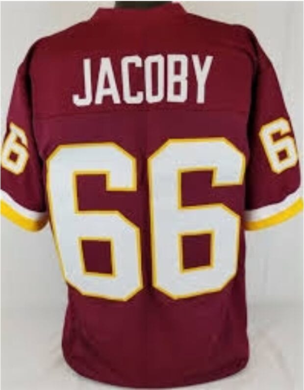 Joe Jacoby Jersey Washington Redskins Custom Throwback Football Burgandy
