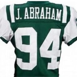 John Abraham Jersey New York Jets Custom Throwback Football White Green