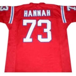 John Hannah Jersey New England Patriots Custom Throwback Football Red