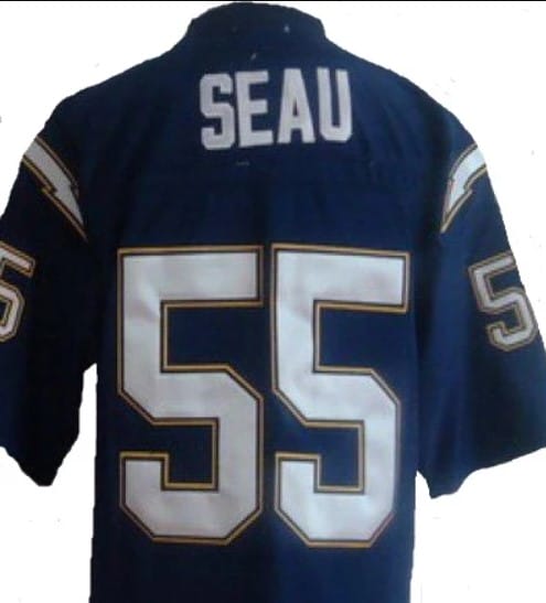 Junior Seau Jersey San Diego Chargers Custom Throwback Football Dark Blue