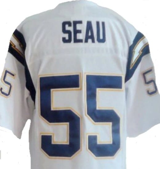 Junior Seau Jersey San Diego Chargers Custom Throwback Football White