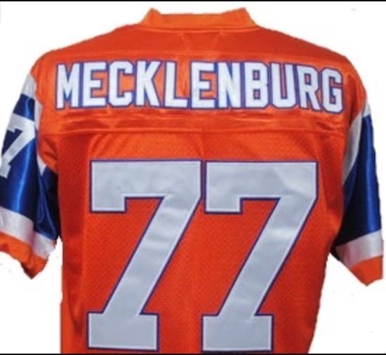 Karl Mecklenburg Jersey Denver Broncos Custom Throwback Football Orange