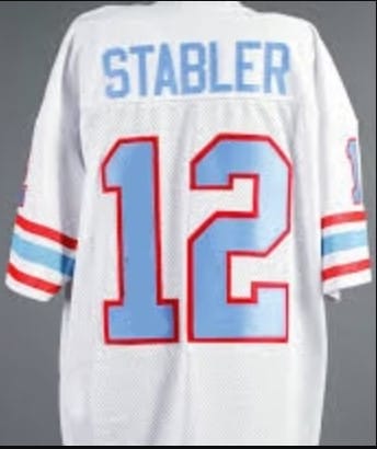 Ken Stabler Jersey Houston Oilers Custom Throwback Football White