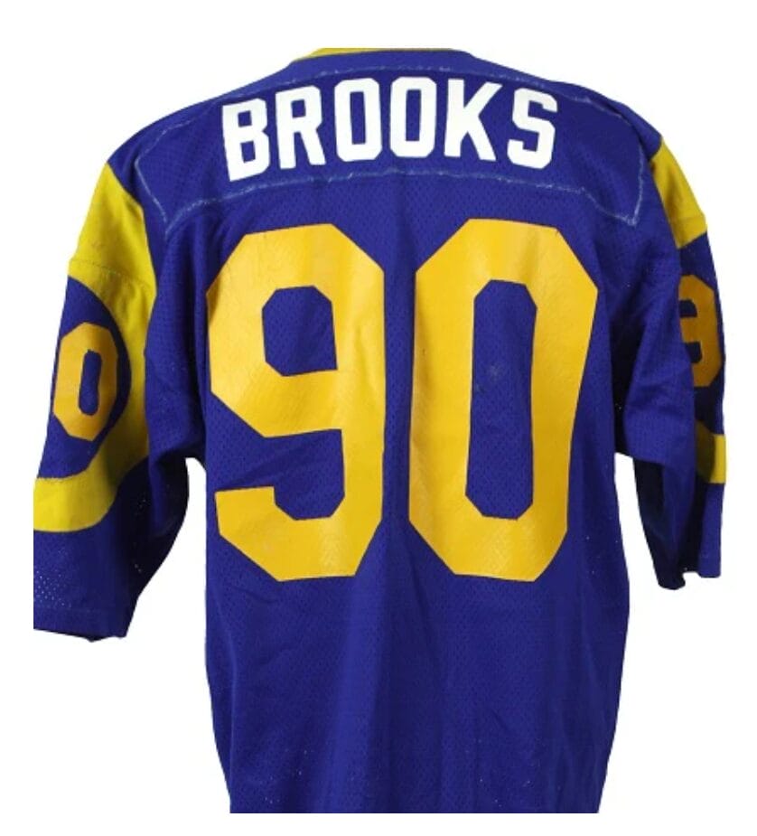 Larry Brooks Jersey Los Angeles Rams Custom Throwback Football Blue