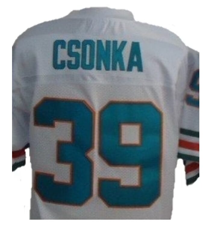 Larry Csonka Jersey Miami Dolphins Custom Throwback Football White