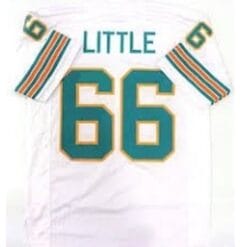 Larry Little Jersey Miami Dolphins Custom Throwback Football White