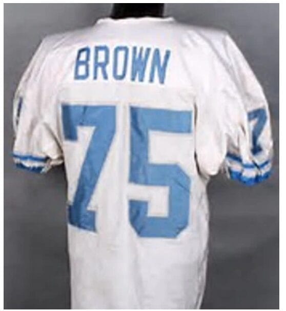 Lomas Brown Jersey Detroit Lions Custom Throwback Football White