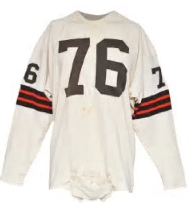Lou Groza Jersey Cleveland Browns Long Sleeve Vintage Style Custom Throwback Football White