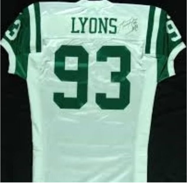 Marty Lyons Jersey New York Jets Custom Throwback Football White